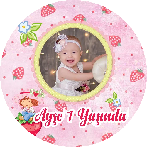 Çilek  Temalı  Yuvarlak  Açacak Magneti